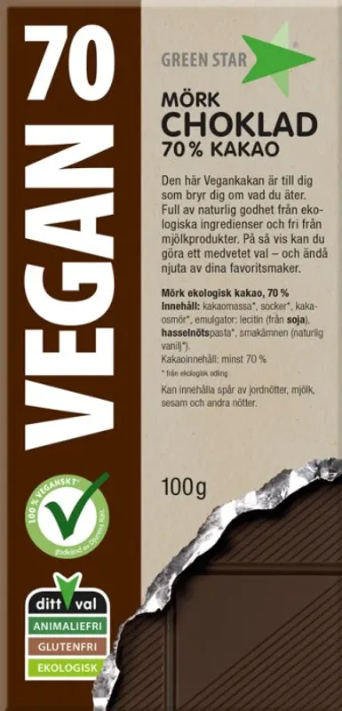 Green Star Vegan Dark Chocolate